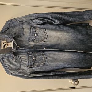 True Religion Blue Casual Button Down Shirt